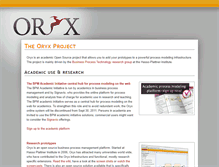 Tablet Screenshot of oryx-project.org
